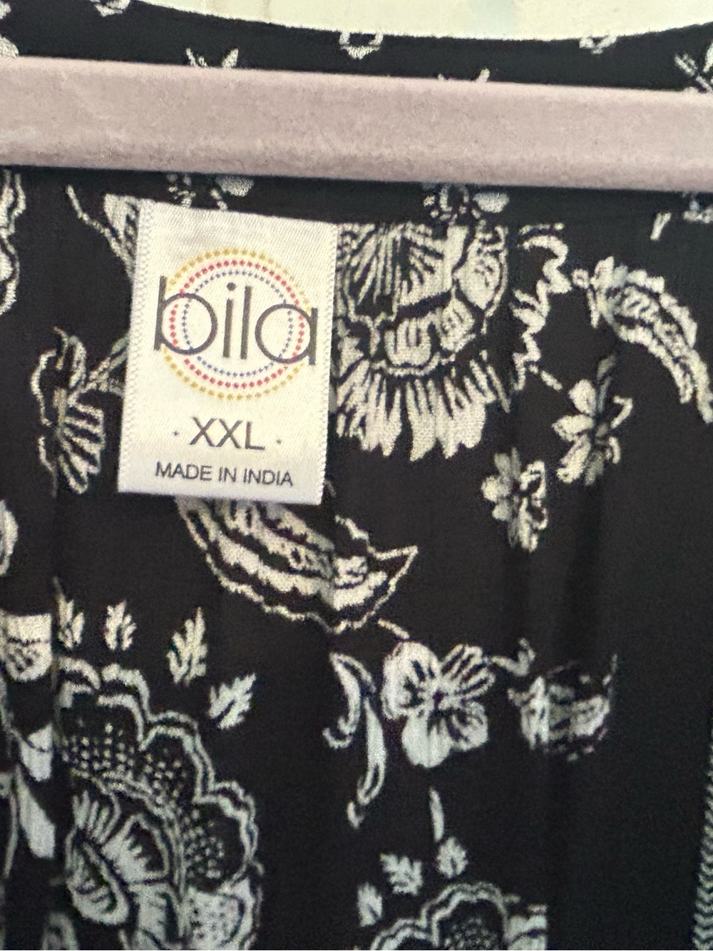 BILA Black & White Floral Boho Tunic - Picture 2 of 3
